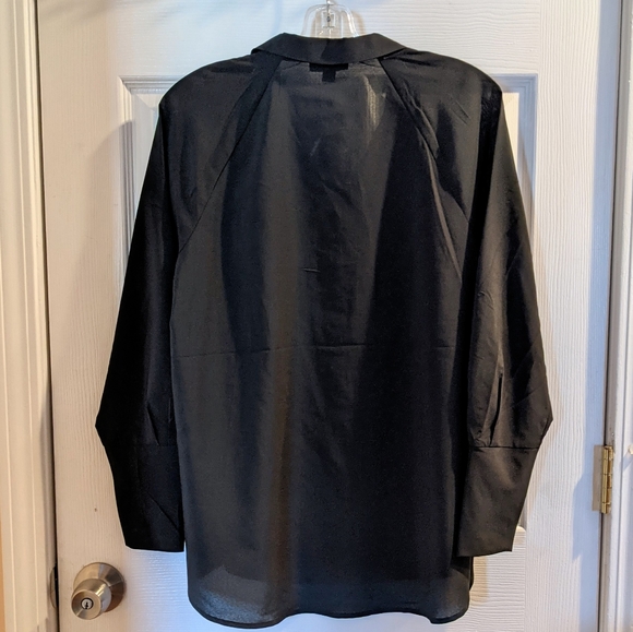 🆕WT Premise Studio Oversized Black Button Down Blouse - Picture 2 of 5